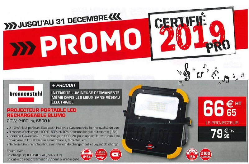 Promo BRENNENSTHUL jusqu'au 31 12 19 chez MATERIAUX UDBOS 27